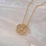 SNPQ Diamond Necklace Red Hot Collarbone Chain Pendant