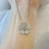 SNPQ Diamond Necklace Red Hot Collarbone Chain Pendant