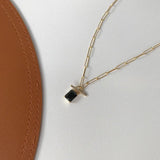 Square Zircon Pendant Necklace Silver 925 Jewelry