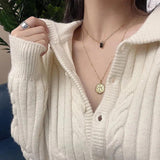 Square Zircon Pendant Necklace Silver 925 Jewelry