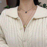 Square Zircon Pendant Necklace Silver 925 Jewelry
