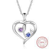 925 Silver Necklace Heart LOVE Pendant for Women