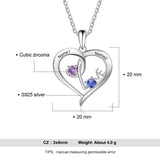 925 Silver Necklace Heart LOVE Pendant for Women