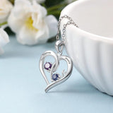 925 Silver Necklace Heart LOVE Pendant for Women