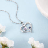 925 Silver Necklace Heart LOVE Pendant for Women