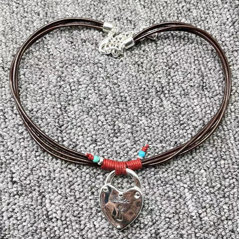 UNOde50 925 Silver Rope Heart Necklace Jewelry