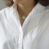 925 Silver Labradorite Big Eye Pendant Necklace Women Jewelry
