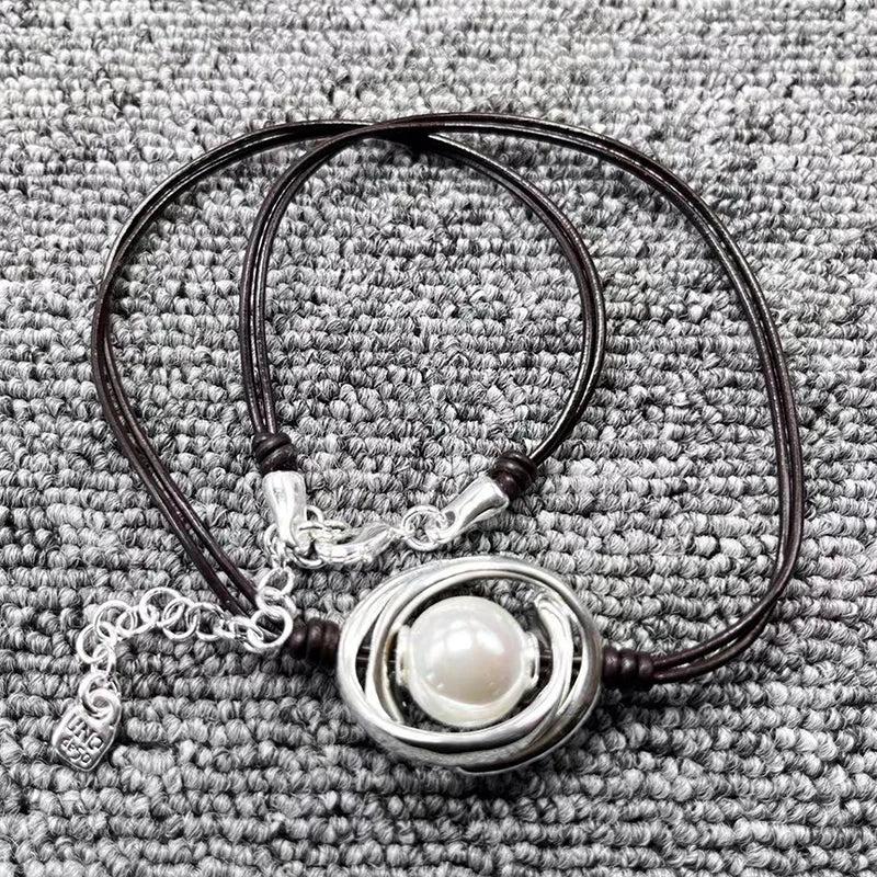 Electroplated 925 Silver Pearl Necklace Jewelry Gift