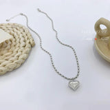 Sterling Silver Love Rice Bead Chain Necklace for Women