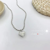 Sterling Silver Love Rice Bead Chain Necklace for Women