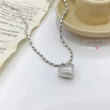 Sterling Silver Love Rice Bead Chain Necklace for Women