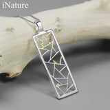 925 Silver Bird on Window Pendant Minimalist Jewelry Gift