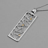 925 Silver Bird on Window Pendant Minimalist Jewelry Gift