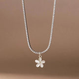 925 Silver Zircon Opal Floral Necklace Wedding Jewelry