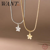 925 Silver Zircon Opal Floral Necklace Wedding Jewelry