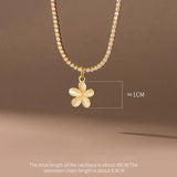 925 Silver Zircon Opal Floral Necklace Wedding Jewelry