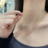 925 Silver Four-leaf Clover Sapphire Pendant Necklace
