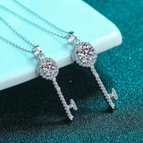 S925 1ct Mosanite Pendant Key Diamond Necklace