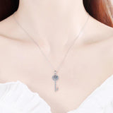 S925 1ct Mosanite Pendant Key Diamond Necklace