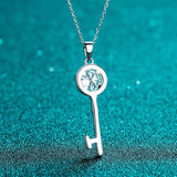S925 1ct Mosanite Pendant Key Diamond Necklace