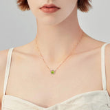 925 Silver Pentagon Pendant Necklace Amethyst Peridot Jewelry