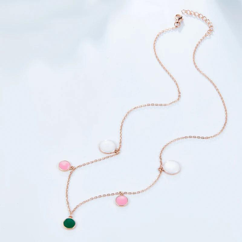 925 Silver LAYA Enamel Wave Point Necklace