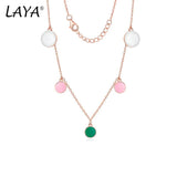 925 Silver LAYA Enamel Wave Point Necklace