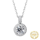 Classic Moissanite Pendant Necklace 925 Silver