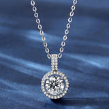 Classic Moissanite Pendant Necklace 925 Silver