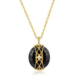 Natural Agate Pendant Necklace 925 Sterling Silver Women's Fine Jewelry