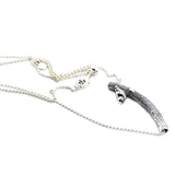 Spring Bird Curved Bar Necklace Silver 925 For Women