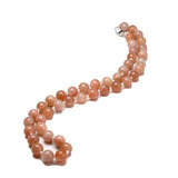 Sunstone Chakra Necklace Silver 925 Handmade 8mm Gem Beads