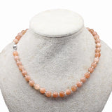Sunstone Chakra Necklace Silver 925 Handmade 8mm Gem Beads