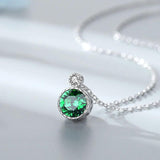 925 Silver Crystal Heart Pendant Necklace for Women