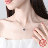925 Silver Crystal Heart Pendant Necklace for Women