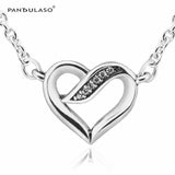 Ribbons of Love Clear CZ Necklace 925 Sterling Silver
