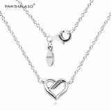 Ribbons of Love Clear CZ Necklace 925 Sterling Silver
