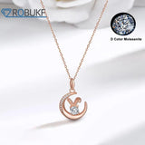 0.5CT Moissanite Rabbit Pendant Necklace D VVS1 925 Sterling Silver