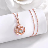 0.5CT Moissanite Rabbit Pendant Necklace D VVS1 925 Sterling Silver