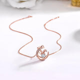 0.5CT Moissanite Rabbit Pendant Necklace D VVS1 925 Sterling Silver