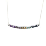 Multi-Colored Curved Bar Necklace & Pendant Sterling Silver DIY Jewelry