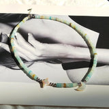Amazonite Collar Necklace with Moon Charm