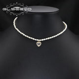 Sparkling Love Zircon Natural Freshwater Pearls Necklace