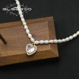 Sparkling Love Zircon Natural Freshwater Pearls Necklace