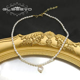 Sparkling Love Zircon Natural Freshwater Pearls Necklace