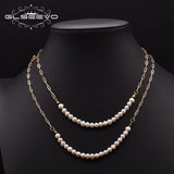 Double Layer Baroque Pearl Necklace for Women Party Ethnic Jewelry