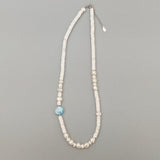 Howlite Larimar Baroque Pearl Necklace 925 Sterling Silver