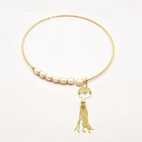 Baroque Pearl Necklace Geometric Tassel Pendant GN0285A
