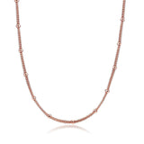 Silver Beaded Necklace Chain 925 Sterling Silver Jewelry Female Necklace