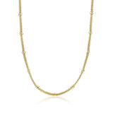 Silver Beaded Necklace Chain 925 Sterling Silver Jewelry Female Necklace